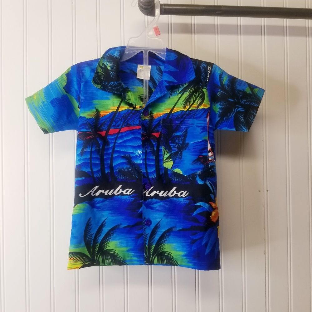 Boys Aruba Hawaiian Shirt Shorts Set Size Small